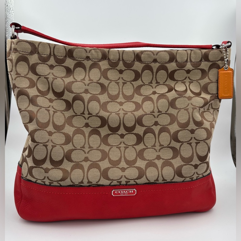 Coach Park Signature Hobo tote bag in orange/coral - Picture 5 of 12